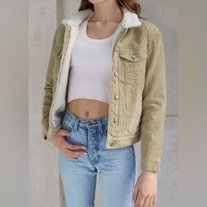 Brandy Melville Tan Corduroy Jacket for Casual Wear Size Small